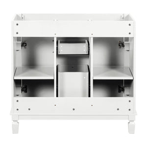 English Elm 36'' Modern Bathroom Vanity Cabinet Only with 2 Soft-Close Doors & 2 Drawers, Sturdy 300lb Capacity White N710P236997K
