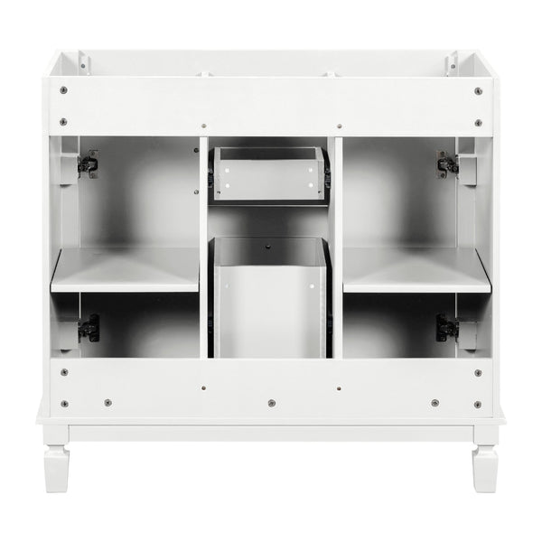 English Elm 36'' Modern Bathroom Vanity Cabinet Only with 2 Soft-Close Doors & 2 Drawers, Sturdy 300lb Capacity White N710P236997K
