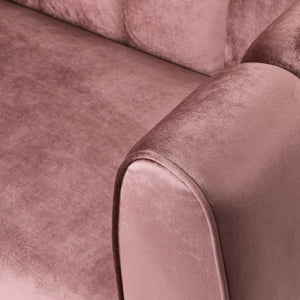 English Elm Miranda Channel Stitch Velvet Sofa Curved Shell Design for Glam Living Rooms Blush N771P371449P_N771P371450P