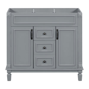 English Elm 36'' Modern Bathroom Vanity Cabinet Only with 2 Soft-Close Doors & 2 Drawers, Sturdy 300lb Capacity Gray N710P236997E