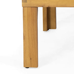 English Elm Christopher Knight Home® - Outdoor 4-Piece Acacia Wood Chat Set With Wicker Accents, Water-Resistant Cushions & Teak Finish 68942.00BGE-2_70141.00BGE