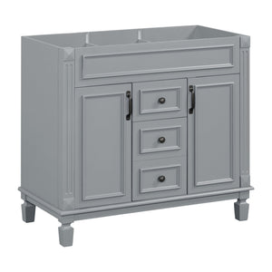 English Elm 36'' Modern Bathroom Vanity Cabinet Only with 2 Soft-Close Doors & 2 Drawers, Sturdy 300lb Capacity Gray N710P236997E