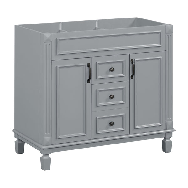 English Elm 36'' Modern Bathroom Vanity Cabinet Only with 2 Soft-Close Doors & 2 Drawers, Sturdy 300lb Capacity Gray N710P236997E