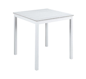 English Elm 5 Piece Counter Height Table Set - Elegant Square Dining Table With Crystal Edges & 4 Plush Chairs W1998S00040