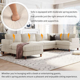 English Elm Modular Sectional Sofa With Ottoman L Shaped Corner Sectional For Living Room, Office, Spacious Space(Same Sku: Wy000336Aaa)