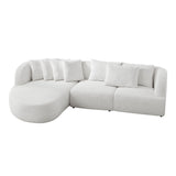 Corner Convertible Sectional Sofa, Left Chaise, Beige for Living Room, Apartment, Office