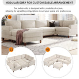 English Elm Modular Sectional Sofa With Ottoman L Shaped Corner Sectional For Living Room, Office, Spacious Space(Same Sku: Wy000336Aaa)