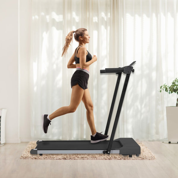 English Elm Treadmills for Home Office Use with Led Display Compact Under Desk Walking Running Black W1303113534