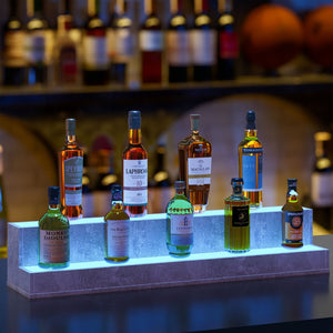 English Elm Led Illuminated 3 Tier Freestanding Bar Bottle Display Shelf with App Remote Control W2178P163143