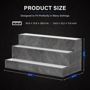 English Elm Led Illuminated Liquor Bottle Display Shelf 3 Tier Freestanding Bar Accent with App Control Grey W2178P163147