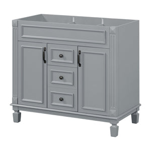 English Elm 36'' Modern Bathroom Vanity Cabinet Only with 2 Soft-Close Doors & 2 Drawers, Sturdy 300lb Capacity Gray N710P236997E