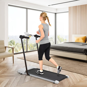 English Elm Treadmills for Home Office Use with Led Display Compact Under Desk Walking Running Grey W1303113535