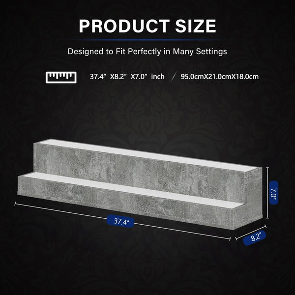 English Elm Led Illuminated 3 Tier Freestanding Bar Bottle Display Shelf with App Remote Control W2178P163143