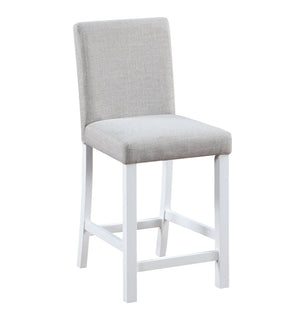 English Elm Counter Height Linen Dining Chairs Set of 4 Padded Rubberwood Barstools for Kitchen W1998128392