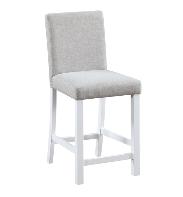 English Elm Counter Height Linen Dining Chairs Set of 4 Padded Rubberwood Barstools for Kitchen W1998128392