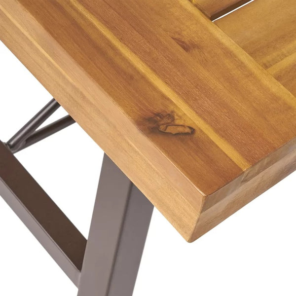 English Elm Christopher Knight Home® - Outdoor Acacia Wood Coffee Table with Teak Finish, Rustic Metal Frame, Farmhouse Patio Centerpiece 62348.00