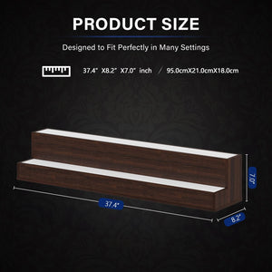 English Elm Led Illuminated 3 Tier Freestanding Bar Bottle Display Shelf with App Remote Control W2178P163144