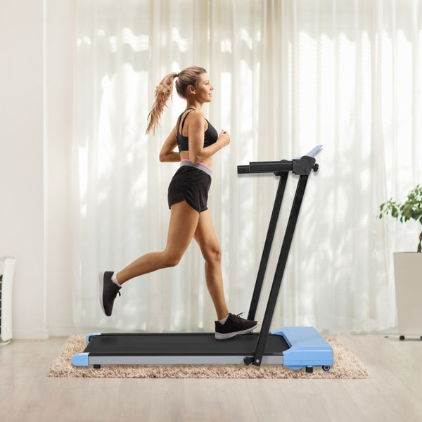 English Elm Treadmills for Home Office Use with Led Display Compact Under Desk Walking Running Blue W1303113538