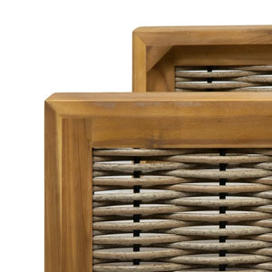 English Elm Christopher Knight Home® - Outdoor 4-Piece Acacia Wood Chat Set With Wicker Accents, Water-Resistant Cushions & Teak Finish 68942.00BGE-2_70141.00BGE