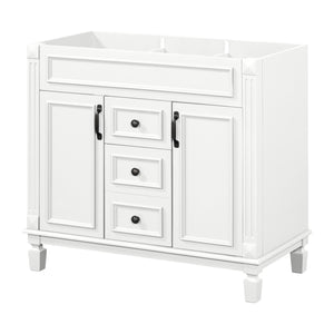 English Elm 36'' Modern Bathroom Vanity Cabinet Only with 2 Soft-Close Doors & 2 Drawers, Sturdy 300lb Capacity White N710P236997K
