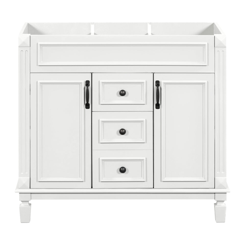 English Elm 36'' Modern Bathroom Vanity Cabinet Only with 2 Soft-Close Doors & 2 Drawers, Sturdy 300lb Capacity White N710P236997K