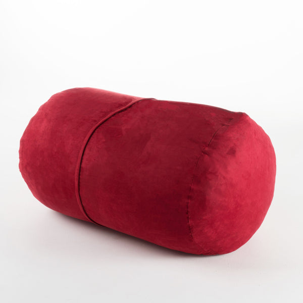 English Elm Michael Plush Cylindrical Suede Bean Bag with Removable Washable Cover, High-Density Foam Comfort Red B181P163059