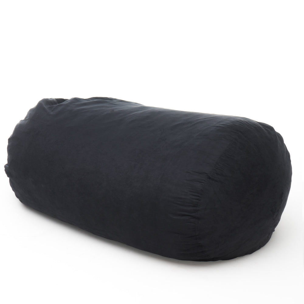 English Elm Lara 6.5ft Suede Cylindrical Bean Bag Black - Cozy High-Density Foam, Removable Machine-Wash Cover B181P163025