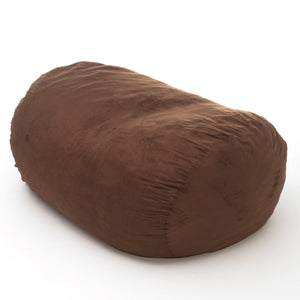 English Elm Nest 6.5 Foot Cylindrical Suede Bean Bag Chair with Removable Washable Cover and High-Density Foam Comfort Brown B181P163039