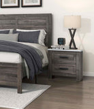 Gray & White Storage Nightstand w/ Drawers, Bedside Table, Bedroom Furniture Hardwood Veneer