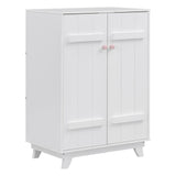 Hearth and Haven Wooden Wardrobe Cabinet with Hanging Rod, Storage Armoires with Doors , White WF320864AAK