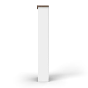 English Elm 72 72-inch 5-Shelf Bookcase Jasmine Whitewash & Barnwood Two-Tone Rustic Farmhouse, Fully Assembled B108P160168