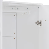 Hearth and Haven Wooden Wardrobe Cabinet with Hanging Rod, Storage Armoires with Doors , White WF320864AAK