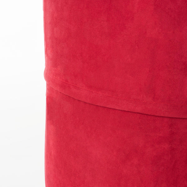 English Elm Michael Plush Cylindrical Suede Bean Bag with Removable Washable Cover, High-Density Foam Comfort Red B181P163059