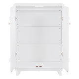 Hearth and Haven Wooden Wardrobe Cabinet with Hanging Rod, Storage Armoires with Doors , White WF320864AAK