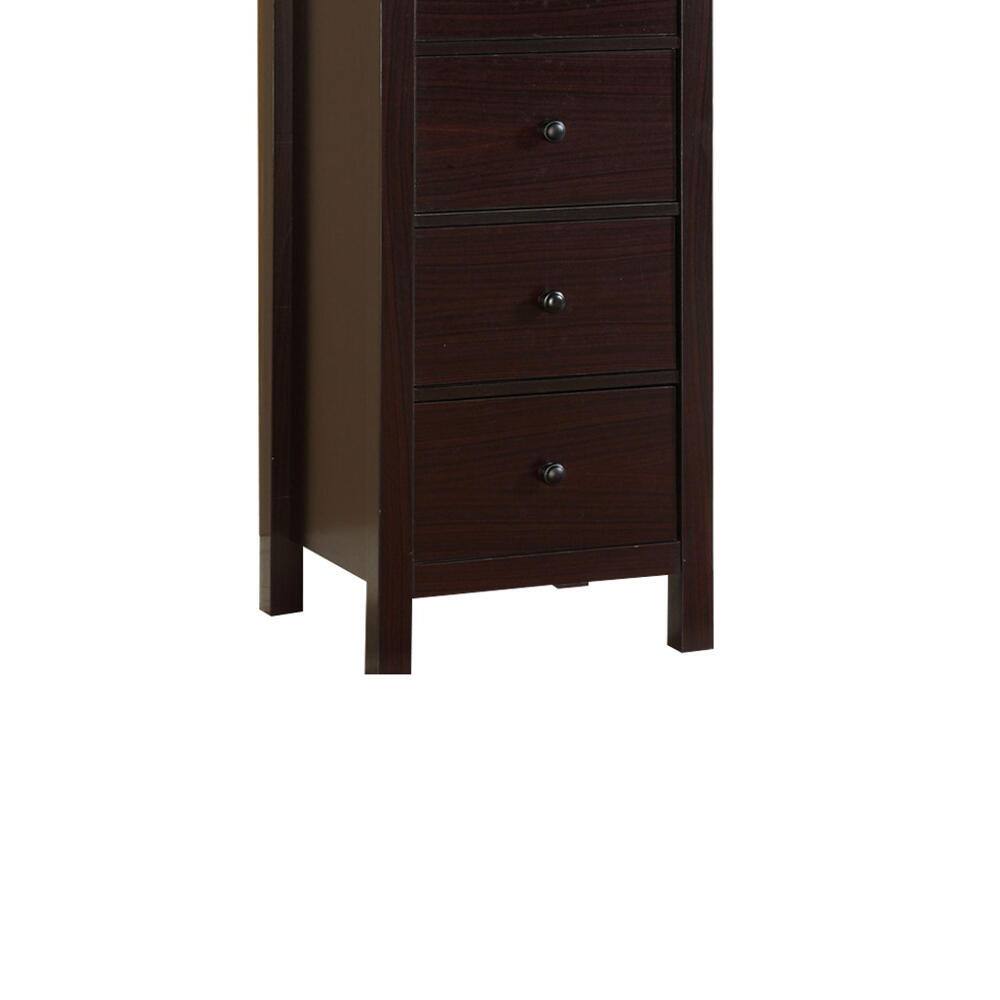 English Elm Transitional Espresso 5-Drawer Compact Chest for Small Spaces - Solid Wood Veneer, Modern Storage B011P163369