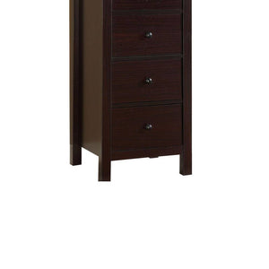 English Elm Transitional Espresso 5-Drawer Compact Chest for Small Spaces - Solid Wood Veneer, Modern Storage B011P163369