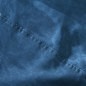 English Elm Marlin Suede Cylindrical 6.5ft Bean Bag Chair with Removable Washable Cover and High-Density Foam Comfort Blue Solid B181P163018