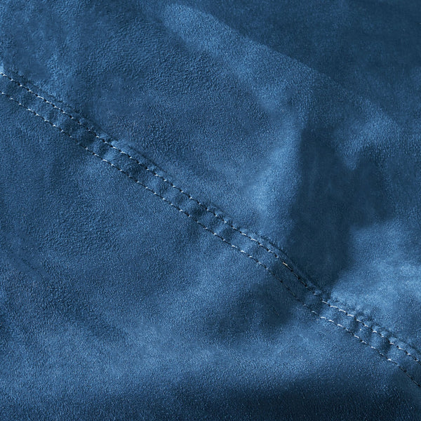 English Elm Marlin Suede Cylindrical 6.5ft Bean Bag Chair with Removable Washable Cover and High-Density Foam Comfort Blue Solid B181P163018