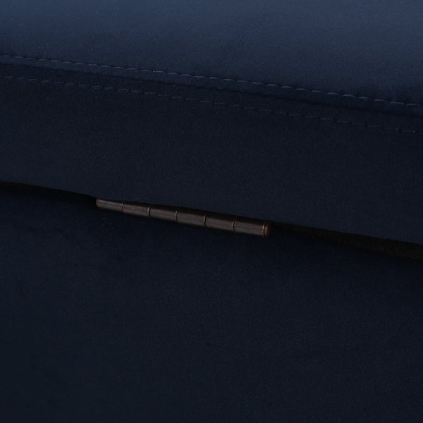 English Elm Christopher Knight Home® - GLOUSTER Plush Velvet Storage Ottoman with Lift-Top, Foam-Padded Seat, Sturdy Wood Frame & Chic Base Dark Blue 57742.00DBLU