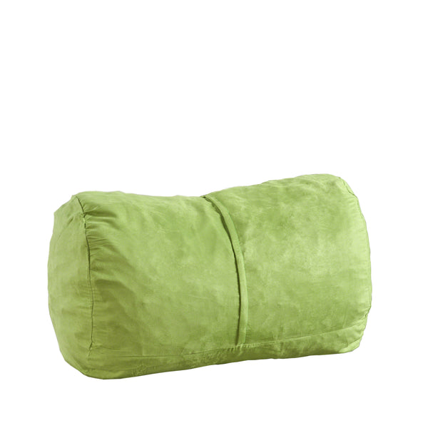 English Elm Michael Plush Cylindrical Suede Bean Bag with Removable Washable Cover, High-Density Foam Comfort Lake Green B181P163031