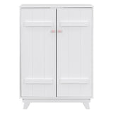 Hearth and Haven Wooden Wardrobe Cabinet with Hanging Rod, Storage Armoires with Doors , White WF320864AAK