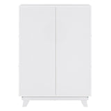 Hearth and Haven Wooden Wardrobe Cabinet with Hanging Rod, Storage Armoires with Doors , White WF320864AAK