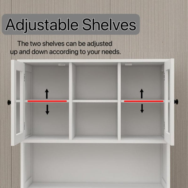 English Elm Two-compartment Tilt-out Laundry Cabinet Tall White Mdf Bathroom Storage with Shelves W1120S00001