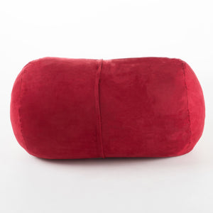 English Elm Michael Plush Cylindrical Suede Bean Bag with Removable Washable Cover, High-Density Foam Comfort Red B181P163059