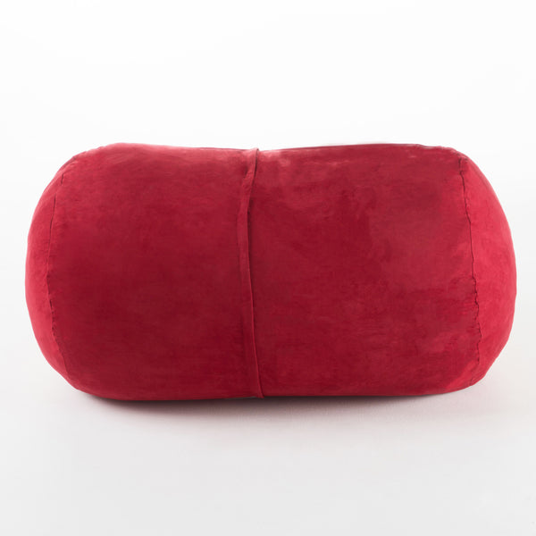 English Elm Michael Plush Cylindrical Suede Bean Bag with Removable Washable Cover, High-Density Foam Comfort Red B181P163059