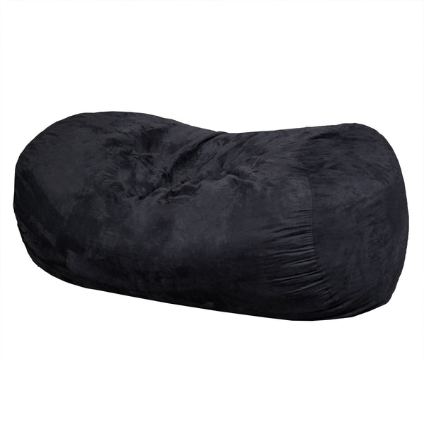 English Elm Lara 6.5ft Suede Cylindrical Bean Bag Black - Cozy High-Density Foam, Removable Machine-Wash Cover B181P163025
