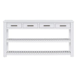 Hearth and Haven U_Style Stylish Entryway Console Table with 4 Drawers and 2 Shelves, Suitable For Entryways, Living Rooms. WF319384AAK