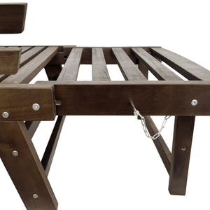 English Elm TOPMAX Outdoor Adjustable Patio Daybed Sofa with Acacia Hardwood Frame, Water-Resistant Cushions Gray SP100141AAE