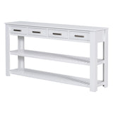 Hearth and Haven U_Style Stylish Entryway Console Table with 4 Drawers and 2 Shelves, Suitable For Entryways, Living Rooms. WF319384AAK