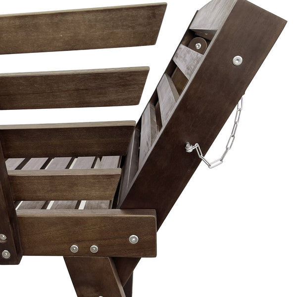 English Elm TOPMAX Outdoor Adjustable Patio Daybed Sofa with Acacia Hardwood Frame, Water-Resistant Cushions Gray SP100141AAE